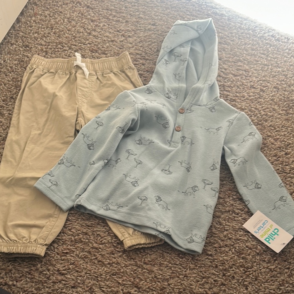 Carter's Blue and Tan Kids Matching Set